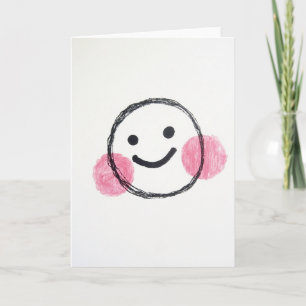 Carte de vœux avec visage heureux dessiné à la mai