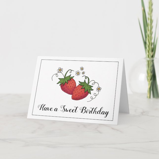 Carte de voeux "Ayez un Anniversaire sucré" aux fr (Devant)