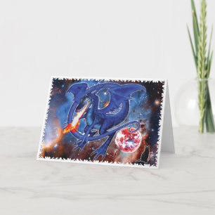 Carte de voeux Azurite Cosmic Dragon