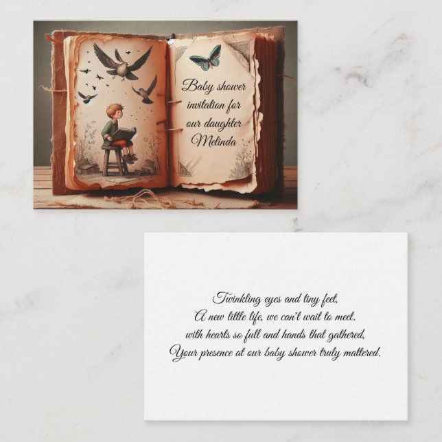 Carte de voeux baby shower (Devant / Derrière)