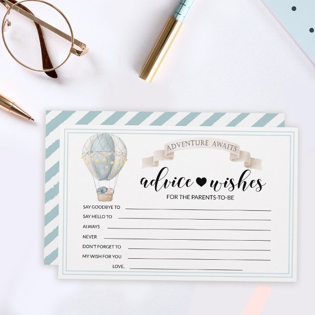 Carte de voeux baby shower montgolfière (Créateur téléchargé)