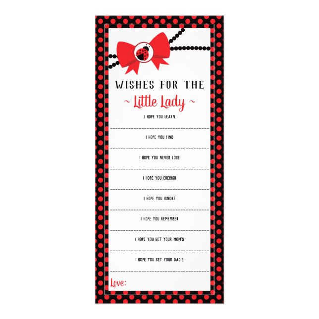 Carte de voeux, Baby shower, Petite coccinelle (Devant)