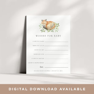 Carte de voeux Baby shower Woodland Fox