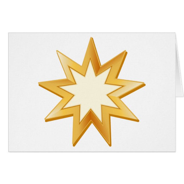 Carte de voeux Baha'i 5" x 7" (Devant horizontal)
