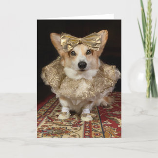 Carte de voeux Ballerina Corgi Blank