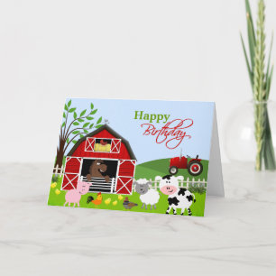 Carte de voeux Barnyard Farm Animals