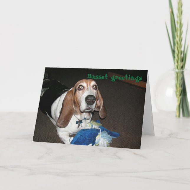 Carte de voeux Basset hound (Devant)