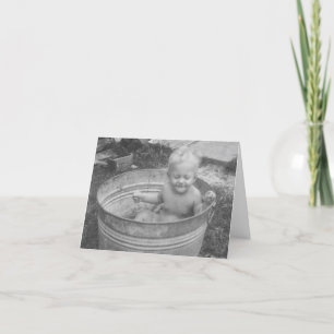 Carte de vœux Bébé dans la baignoire