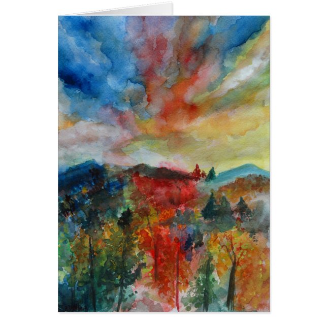 Carte de voeux Belle aquarelle d'automne (Devant)