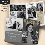 Carte de voeux Bestie Custom Birthday Magazine