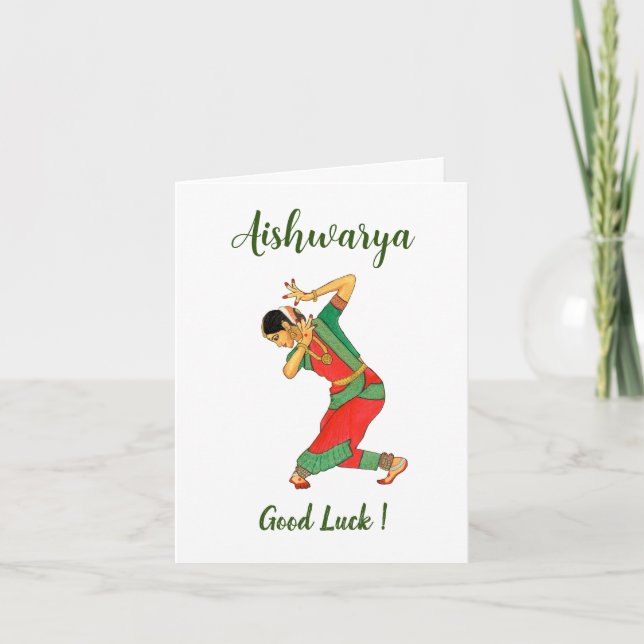 Carte de voeux Bharatanatyam, Carte Arangetram (Devant)