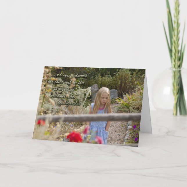 Carte de vœux Bienvenue Enfant Merci (Devant)
