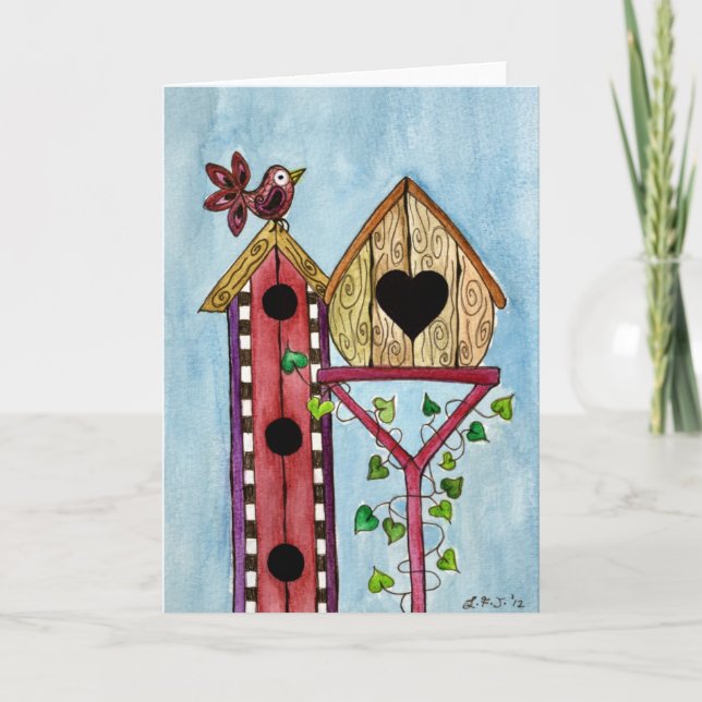 Carte de voeux Bird House (Devant)