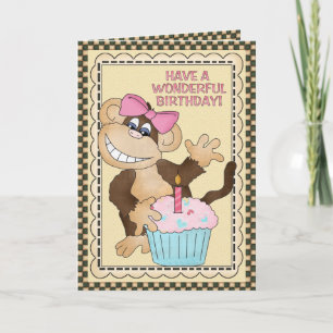Carte de voeux Birthday Monkey