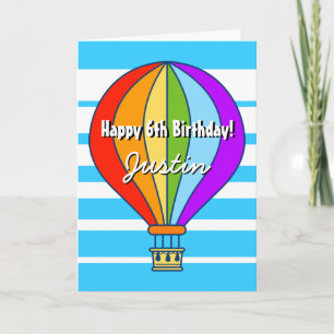 Carte de voeux Birthday pour enfants en montgolfiè