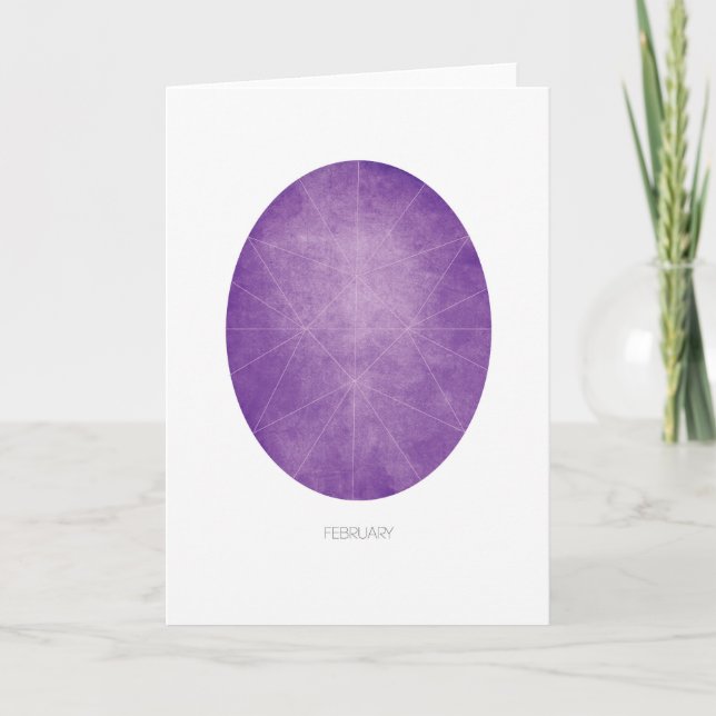 Carte de voeux Birthstone - Amethyst - Mars (Devant)
