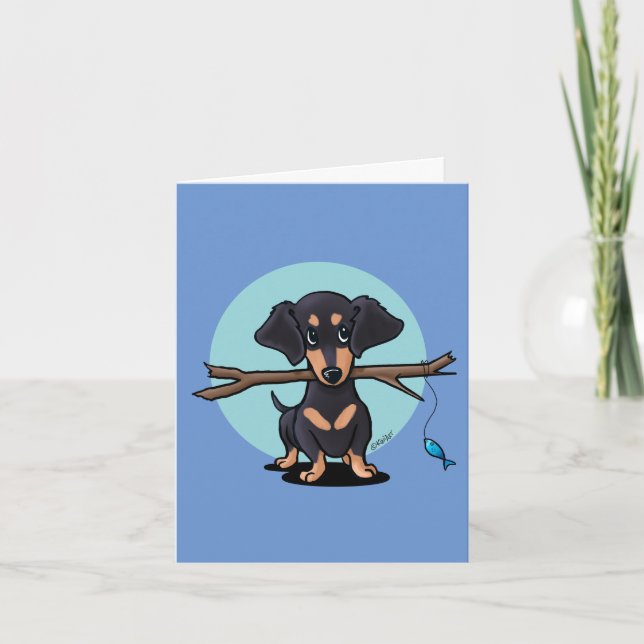 Carte de voeux Black et Tan Dachshund (Devant)