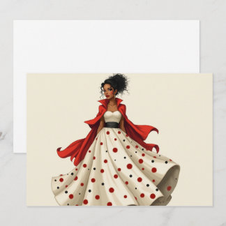 Carte de voeux Black Woman Fashion Anniversaire Bo