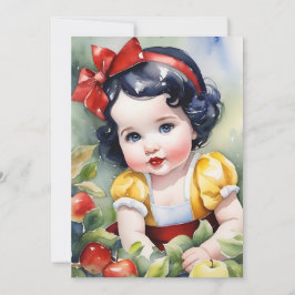 Carte de voeux blanche Aquarelle Bébé neige