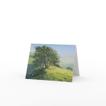 Carte de voeux blanche "Chêne au sommet"