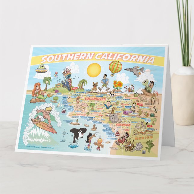 Carte de voeux blanche de Californie du Sud (Devant)