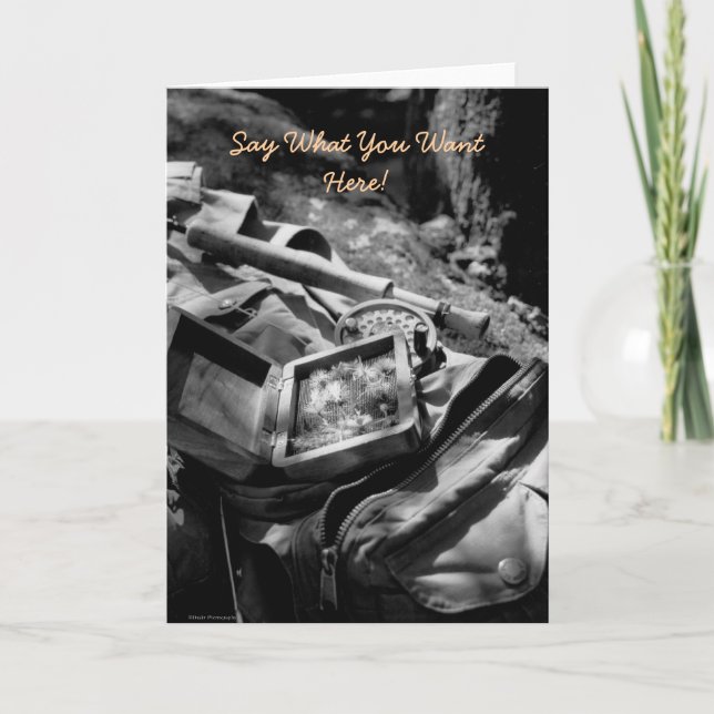 Carte de voeux blanche du voyage de pêche (Devant)