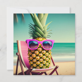 Carte de voeux blanche en ananas baisé Sun
