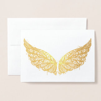 Carte de voeux blanche Gold Foil Wings
