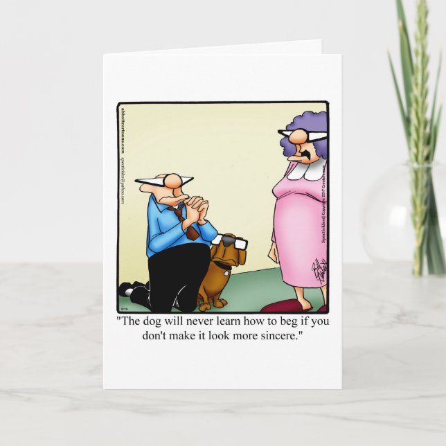 Carte de voeux blanche Humour aux propriétaires de (Devant)