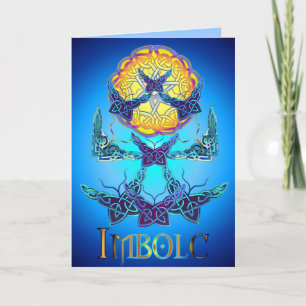 Carte de voeux blanche Imbolc Papillons