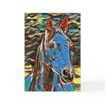 Carte de voeux blanche Mystic Horse