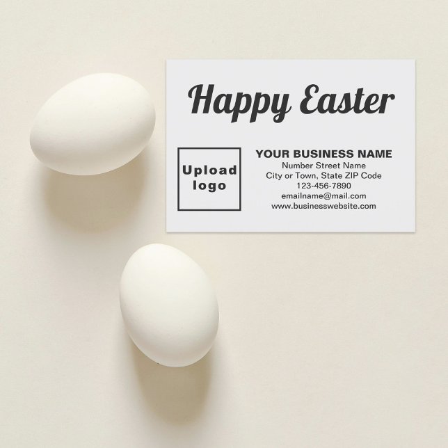Carte de voeux blanche Pâques Business Flat (White Easter business flat greeting card)