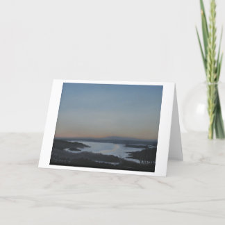 Carte de voeux blanche Paysage de la rivière Hudso