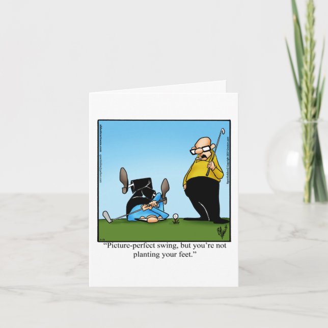 Carte de voeux blanche pour Humour de golf (Devant)