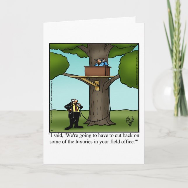 Carte de voeux blanche pour Humour de travail (Devant)