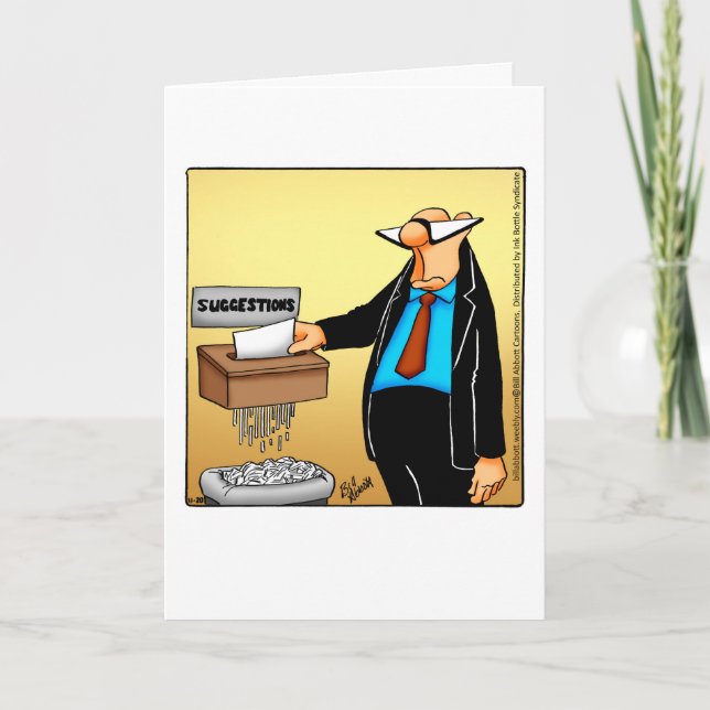 Carte de voeux blanche pour Humour de travail (Devant)