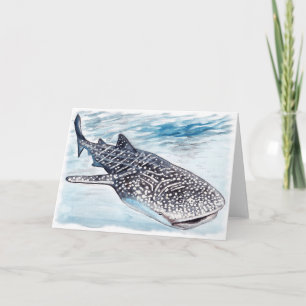 Carte de voeux blanche pour l'artisanat du requin-