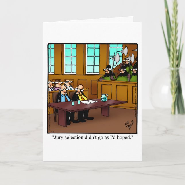 Carte de voeux blanche pour l'Humour de l'avocat (Devant)