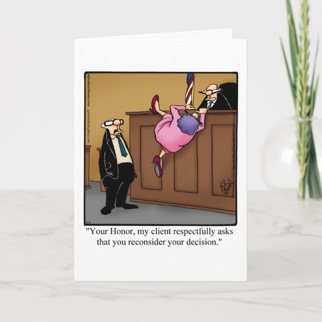 Carte de voeux blanche pour l'Humour de l'avocat (Devant)