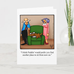 Carte de voeux blanche pour l'humour du chien