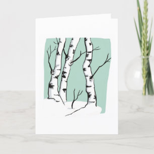 Carte de voeux blanche Snowy Colorado Aspens