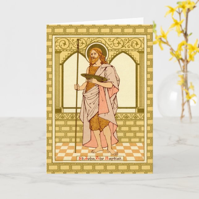 Carte de voeux blanche St. John the Baptist (RLS 0 (Fleur jaune)