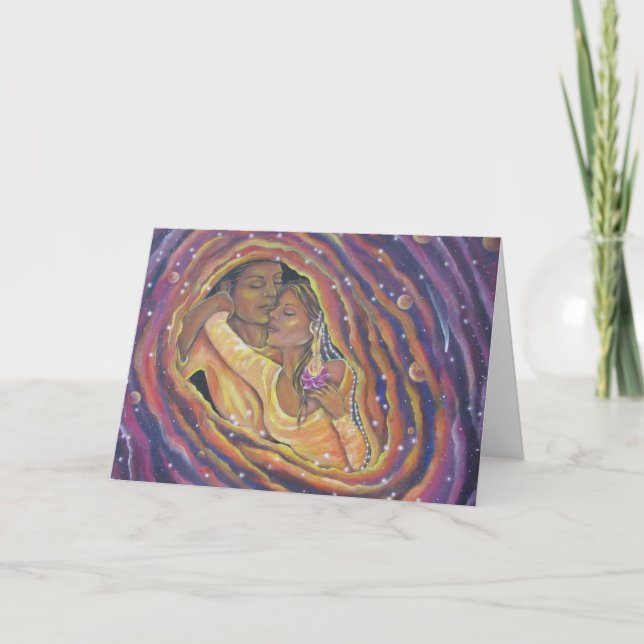 Carte de voeux blanche "Twin Flames" par Flora Clo (Devant)