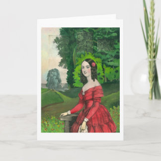 Carte de voeux BLank Femme dans le paysage de robe