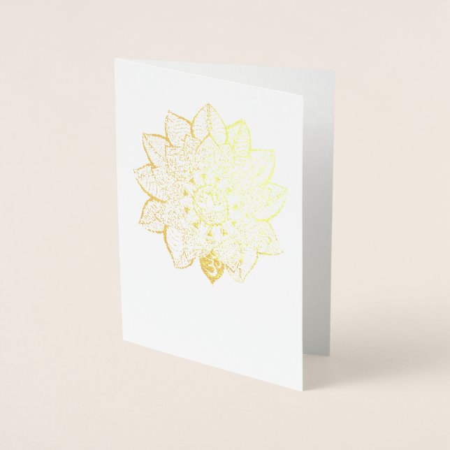 Carte de voeux Blank Lotus Gold Foil (Devant)