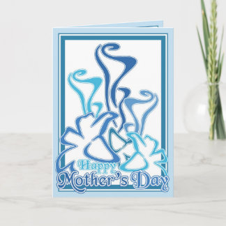 Carte de voeux bleue de bouquet de zantedeschia du