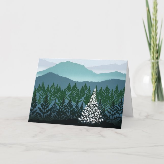 Carte de voeux bleue de Noël de Ridge (Devant)