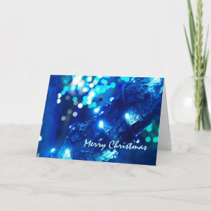 Carte de voeux Blue Christmas Lights