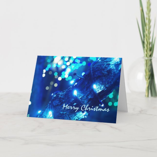 Carte de voeux Blue Christmas Lights (Devant)