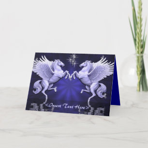 Carte de voeux Blue Pegasus Réflexions